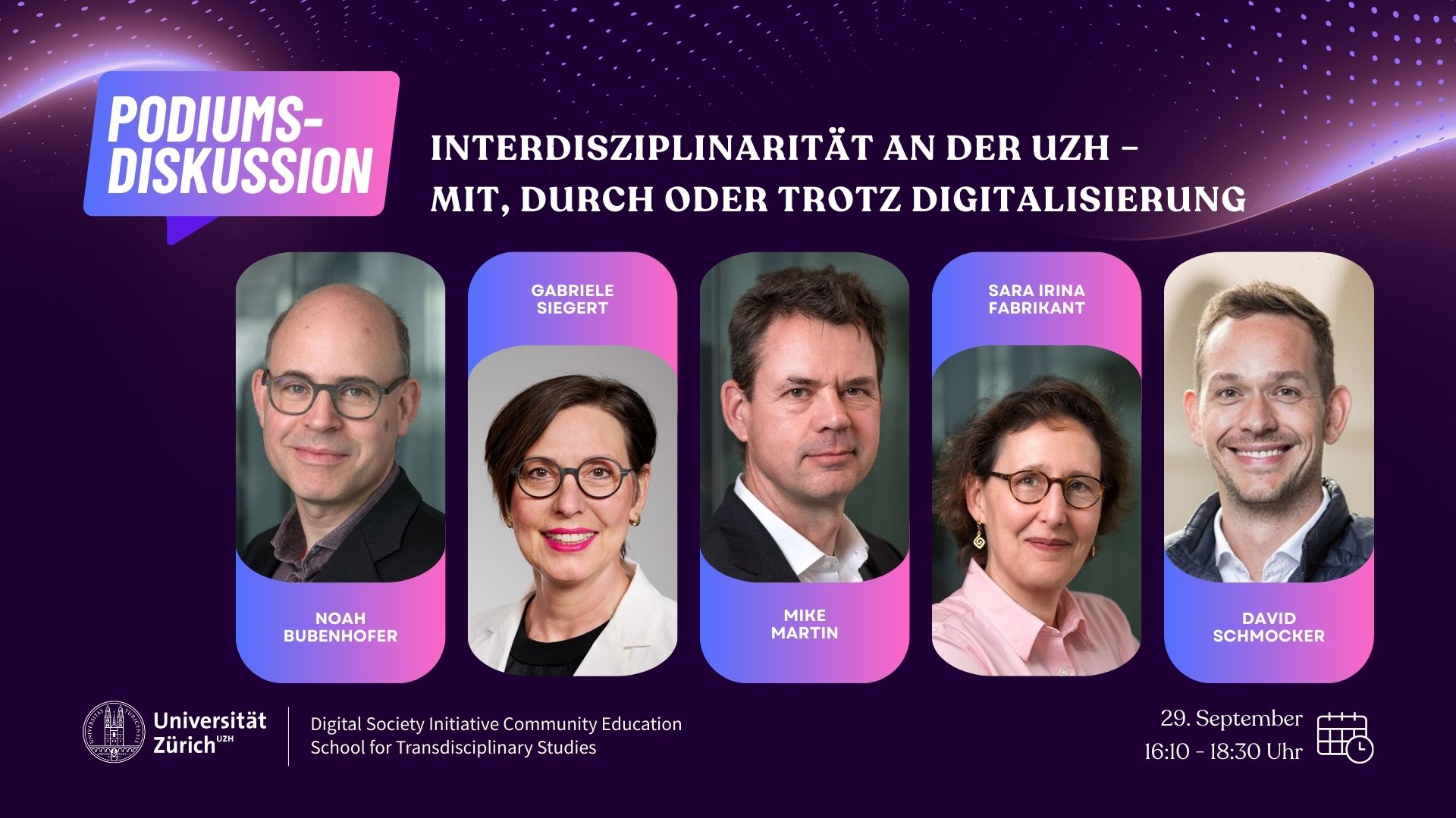 Podiumsdiskussion „Interdisziplinarität an der UZH – mit, durch oder trotz Digitalisierung“ Article Image